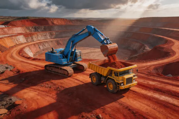Excavator at mining site